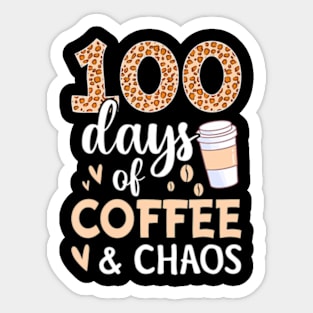 100 Days Of School Coffee Lover 100Th Day Of School Teacher Sticker